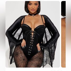 On the Web Spider 4 Piece Costume Set- Black